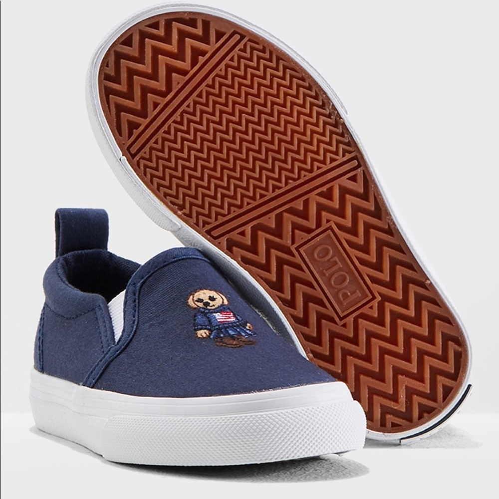 Polo Ralph Lauren Girls Carlee Bear Sneakers